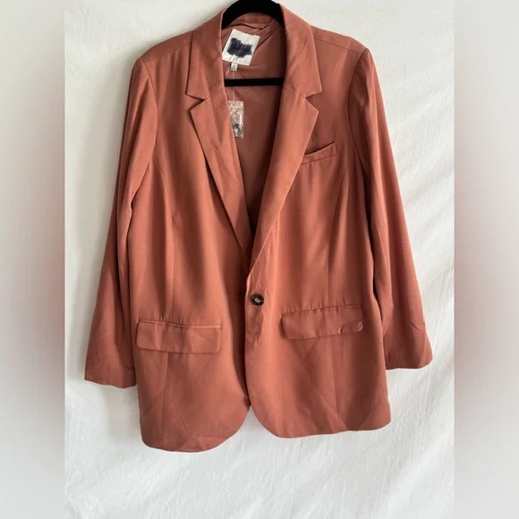 Madewell Women's Blazer in Dusty Rose - Picture 8 of 10